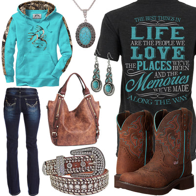 Best Things In Life Turquoise Necklace Outfit