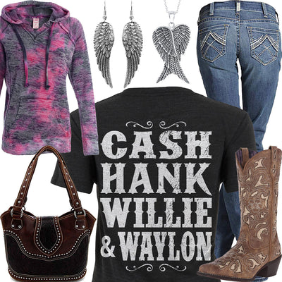 Cash Hank Willie & Waylon Laredo Boot Outfit