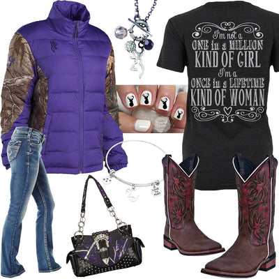 Once In A Lifetime Browning Purple Jacket Outfit
