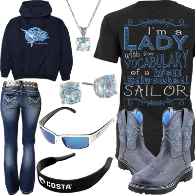 Educated Sailor Costa Del Mar Hoodie Outfit