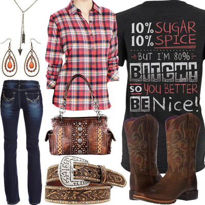 Sugar & Spice Dickies Flannel Shirt Outfit