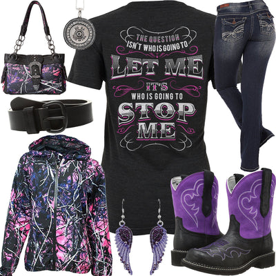 Going To Stop Me Muddy Girl Windbreaker Outfit