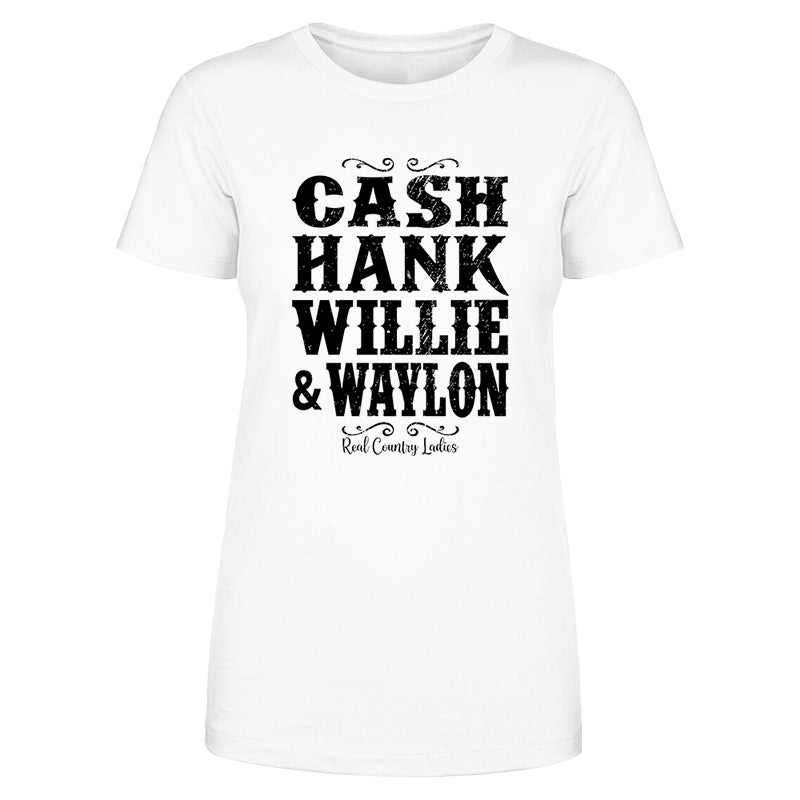 Cash Hank Willie Waylon Black Print Front Apparel