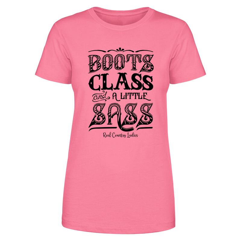 Boots Class And A Little Sass Black Print Front Apparel