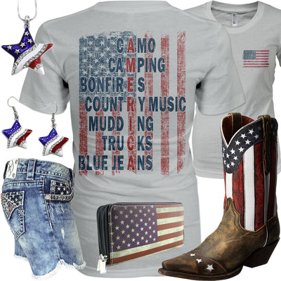 American Flag Dan Post Boots Outfit
