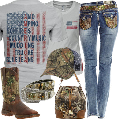 The American Flag Realtree Jeans Outfit