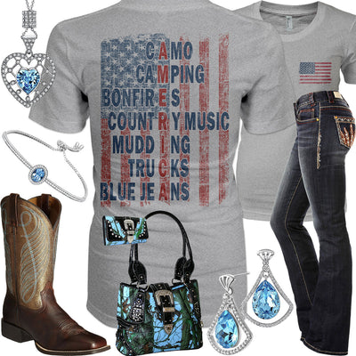 The American Flag Aquamarine Bracelet Outfit