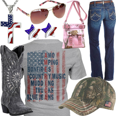 The American Flag Ariat Jeans Outfit