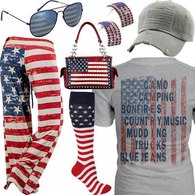 American Flag Socks Outfit