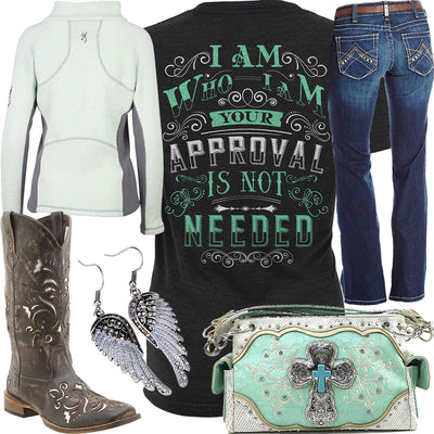 I Am Who I Am Browning Sweater Outfit