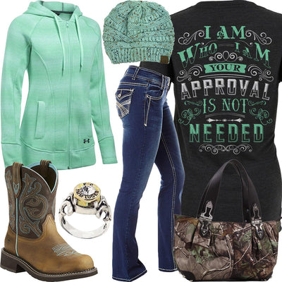 I Am Who I Am Realtree Handbag Outfit