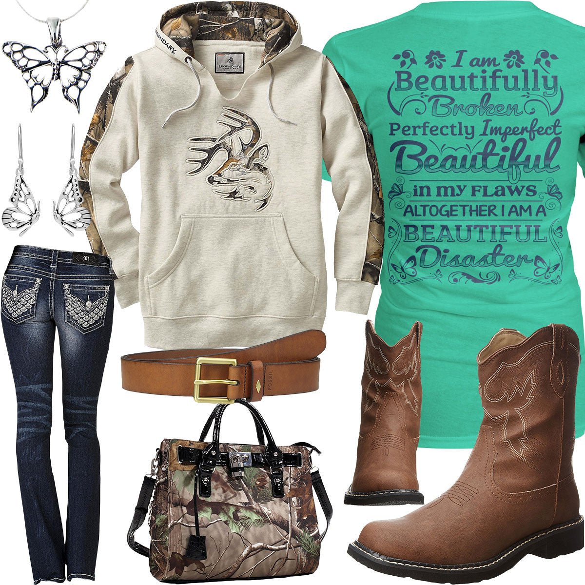 A Beautiful Disaster Butterfly Necklace Outfit – Real Country Ladies