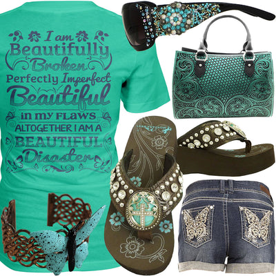 Beautiful Disaster Butterfly Shorts Outfit