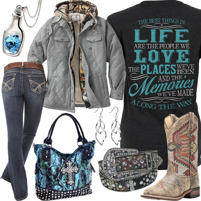 Best Things In Life Love Bottle Necklace Outfit