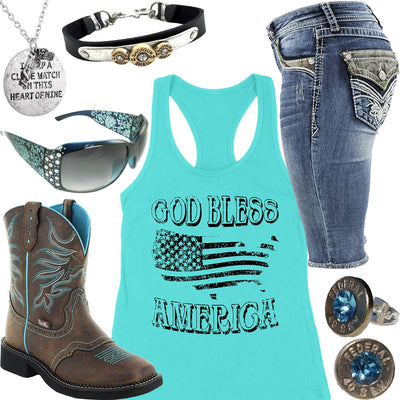 God Bless America Tank Top Outfit