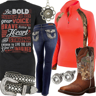 Bold, Brave & Strong Legendary Whitetails 1/4 Zip Outfit
