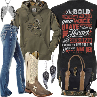 Bold, Brave, & Strong Army Camo Hoodie Outfit
