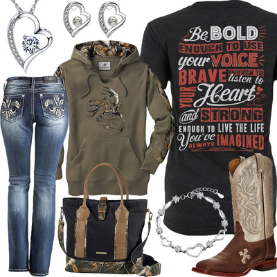 Bold, Brave & Strong Army Hoodie Outfit