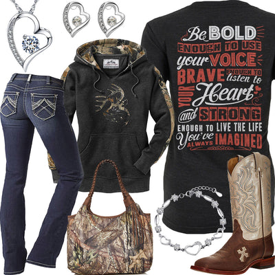 Bold Brave & Strong Browning Camo Purse Outfit