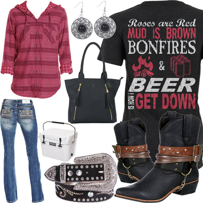 Bonfires & Beer Browning Purse Outfit