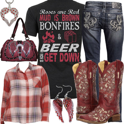 Bonfires & Beer Corral Boots Outfit