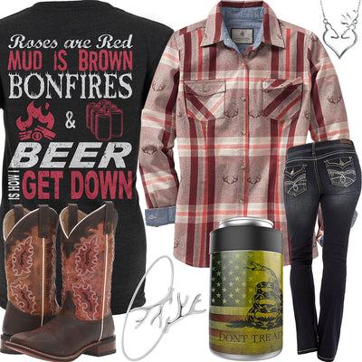 Bonfires & Beer Antler Bracelet Outfit