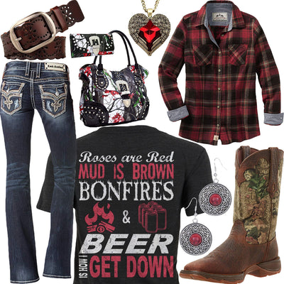 Bonfires & Beer Rock Revival Jeans Outfit