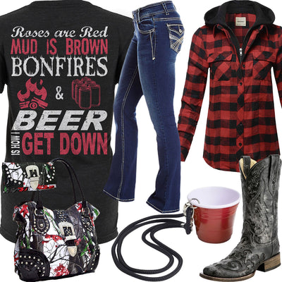 Bonfires & Beer Corral Boots Outfit