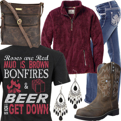 Bonfire & Beer Fleece 1/4 Zip Outfit