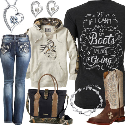 Wear My Boots Winter Heather Hoodie Outfit