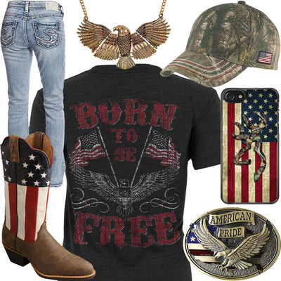 Born To Be Free Eagle Necklace Outfit