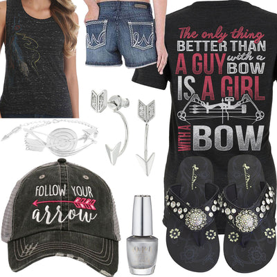 Girl With A Bow Follow Your Arrow Hat Outfit