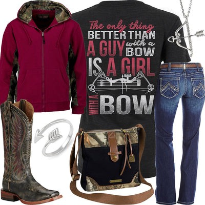Girl With A Bow Ariat Jeans Outfit