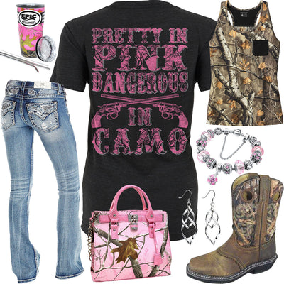 Dangerous In Camo Miss Me Jeans Outfit