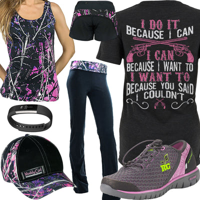 Because I Can Muddy Girl Tank Top Outfit