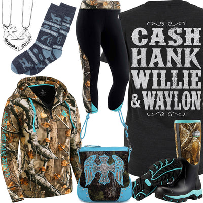 Cash Hank Willie & Waylon Hunting Socks Outfit