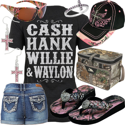 Cash, Hank, Willie & Waylon Realtree Cooler Outfit