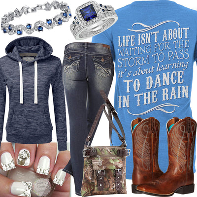 Dance In The Rain Midnight Blue Hoodie Outfit