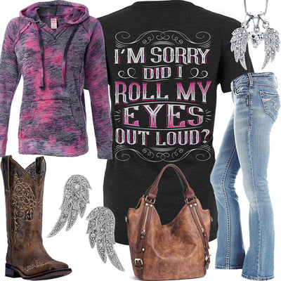 Roll My Eyes Burnout Hoodie Outfit