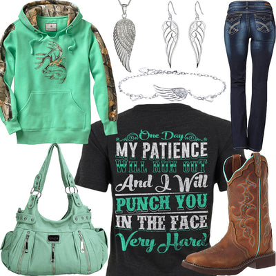 Punch You In The Face Mint Purse Outfit