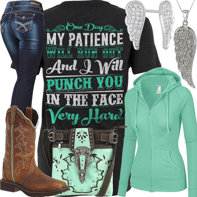 Punch You In The Face Mint Zip-Up Hoodie Outfit