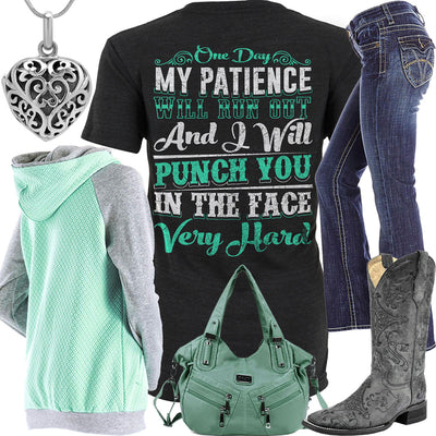 Punch You In The Face Mint Zippers Purse Outfit