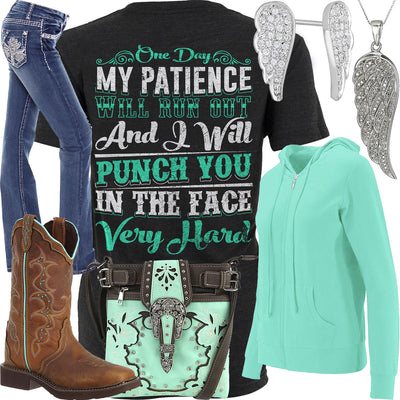 Punch You In The Face Angel Wing Necklace Outfit