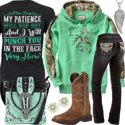 Punch You In The Face Mint Camo Hoodie Outfit