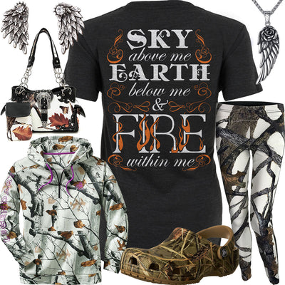 Fire Within Me Snow Camo Hoodie Outfit