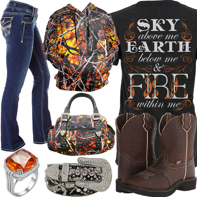 Fire Within Me Wildfire Camo Hoodie Outfit
