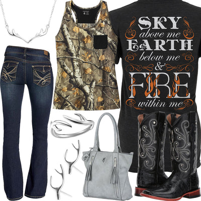 Fire Within Me Camo Tank Top Outfit