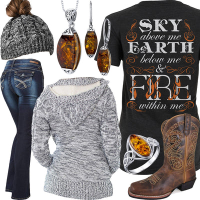 Fire Within Me Ponytail Beanie Outfit