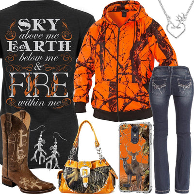 Fire Within Me Orange Camo Phone Case Outfit