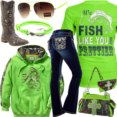 Fish Like You Lime Aviator Sunglasses Outfit